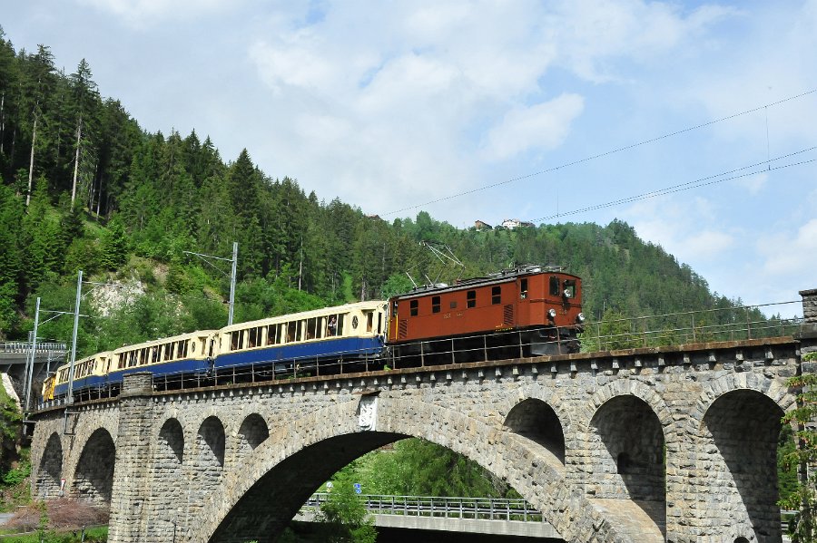 2019.06.10 RhB Ge 4-6 353 Bahnfest Bergün mit Pullmannwagen (0)